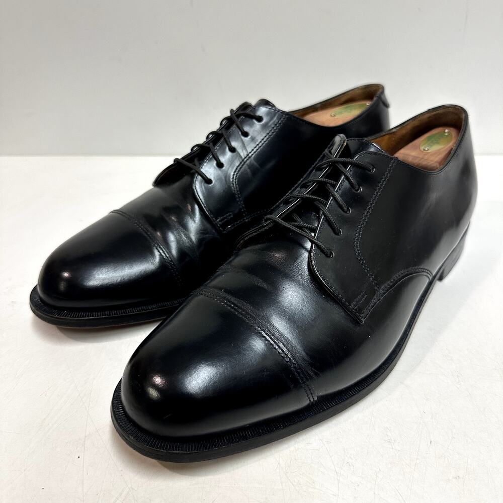 VERY GOOD Cole Haan Derby Blucher Cap Toe Black Calf Made in Maine USA 11.5